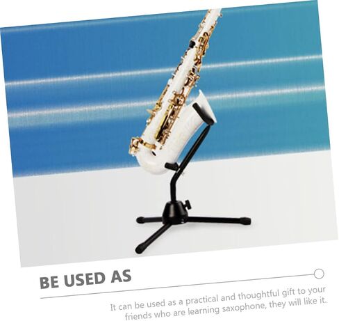 Milisten Durable Alto Saxophone Stand Bracket for Musical Instrument Storage and Display Portable Black Saxophone Holder for Home Shop and Exhibition Use Safe Non Damaging Design in Saudi Arabia