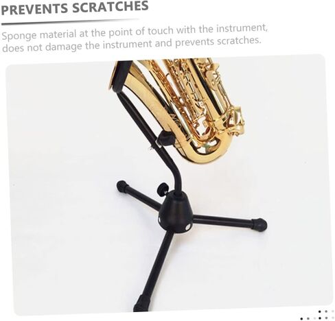 Milisten Durable Alto Saxophone Stand Bracket for Musical Instrument Storage and Display Portable Black Saxophone Holder for Home Shop and Exhibition Use Safe Non Damaging Design in Saudi Arabia