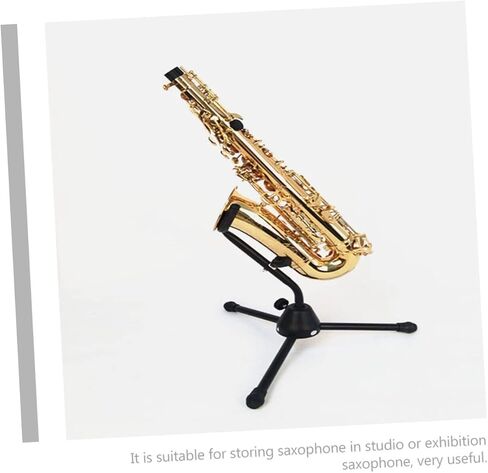 Milisten Durable Alto Saxophone Stand Bracket for Musical Instrument Storage and Display Portable Black Saxophone Holder for Home Shop and Exhibition Use Safe Non Damaging Design in Saudi Arabia