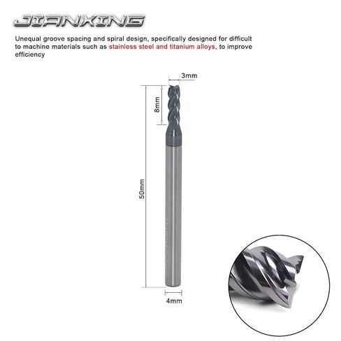 5mm 4-Flute Carbide Square End Mill for Stainless Steel & Titanium Alloy (TC4/TC7), AP Coating, Variable Helix, High-Performance Milling Cutter(3-Pack) in Kuwait