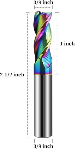 3/8" Carbide Square End Mills, DLC Rainbow Coating, 3 Flute, End Mill Bits for Aluminum, 3/8" Cutting Diameter in Saudi Arabia