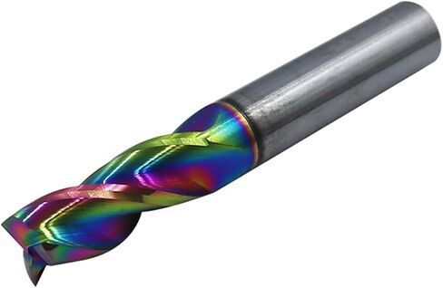 3/8" Carbide Square End Mills, DLC Rainbow Coating, 3 Flute, End Mill Bits for Aluminum, 3/8" Cutting Diameter in Saudi Arabia