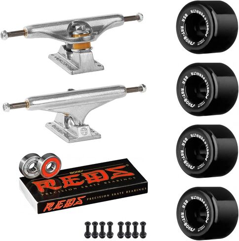 Old School Skateboard Pack with Independent 169 Trucks, Powell Rat Bones Wheels, Bones Reds Bearings, Mounting Hardware, and Risers in Saudi Arabia