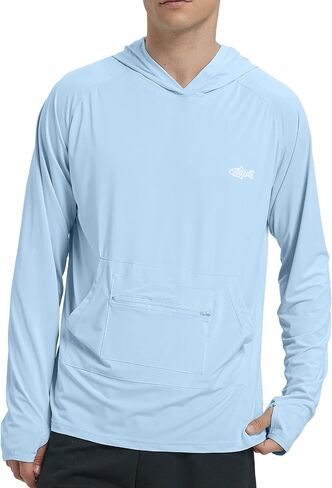 Riverruns Men's UPF 50+ Sun Protection Hoodie Fishing Shirt Cooling Quick Dry Rash Guard Long Sleeve in Saudi Arabia