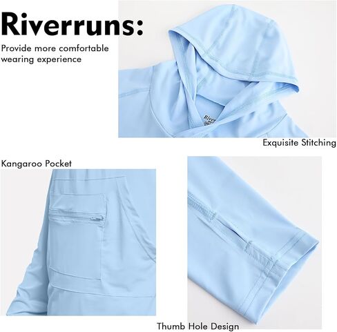 Riverruns Men's UPF 50+ Sun Protection Hoodie Fishing Shirt Cooling Quick Dry Rash Guard Long Sleeve in Saudi Arabia