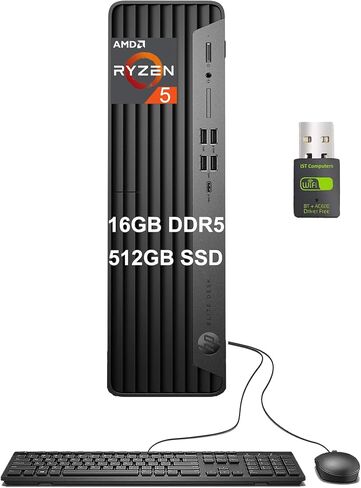 HP Elite SFF 805 G9 Business Desktop PC (32GB DDR5 RAM, 1TB SSD, AMD Ryzen 5 8600G (> Intel i7-1255U)), Small Form Factor for IT, Engineer, Designer, Wi-Fi, Ethernet, HDMI, Display Port, Win 11 Pro in Saudi Arabia