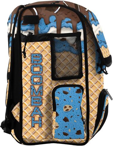 Boombah Mini Superpack Baseball Bac Bag - حقيبة ظهر لاعب Softball Softball - Ice Cream Multi Color - 8 "x12.5" x18 "(Monster Cookie) in Kuwait