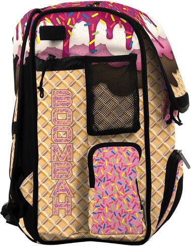 Boombah Mini Superpack Baseball Bac Bag - حقيبة ظهر لاعب Softball Softball - Ice Cream Multi Color - 8 "x12.5" x18 "(Monster Cookie) in Kuwait