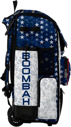 Boombah Superpack Hybrid Rolling Bat Bag - إصدار عجلات وظهر على ظهره - الولايات المتحدة الأمريكية Navy/Red/White in Saudi Arabia