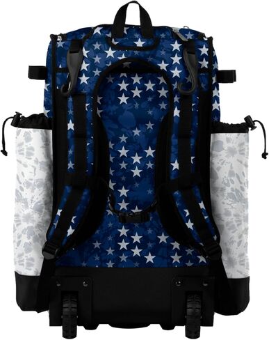 Boombah Superpack Hybrid Rolling Bat Bag - إصدار عجلات وظهر على ظهره - الولايات المتحدة الأمريكية Navy/Red/White in Saudi Arabia
