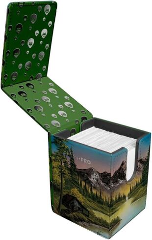 Ultra Pro - Bob Ross Mountain Retreat Alcove Flip ، إكسسوارات ألعاب البطاقات التجارية ، حل تخزين سطح السفينة المتميز ، منظم ألعاب البطاقات القابل للتحصيل ، صندوق سطح السفينة ، تخزين TCG آمن مضغوط in Saudi Arabia