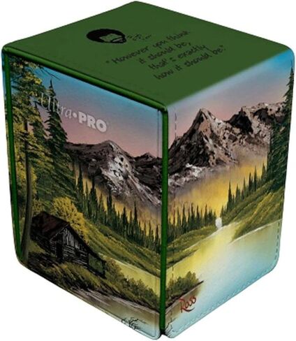 Ultra Pro - Bob Ross Mountain Retreat Alcove Flip ، إكسسوارات ألعاب البطاقات التجارية ، حل تخزين سطح السفينة المتميز ، منظم ألعاب البطاقات القابل للتحصيل ، صندوق سطح السفينة ، تخزين TCG آمن مضغوط in Saudi Arabia