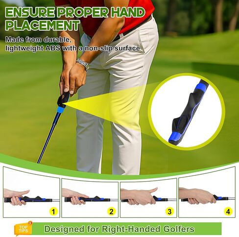 Golf Grip Trainer & Connection Band ، Club Grip Trainer Aid Ad Afft and Swing Crateging Arm Band Kit for Handed Handed Men Women Golfer Beginner Fix and Corbow Position in Kuwait
