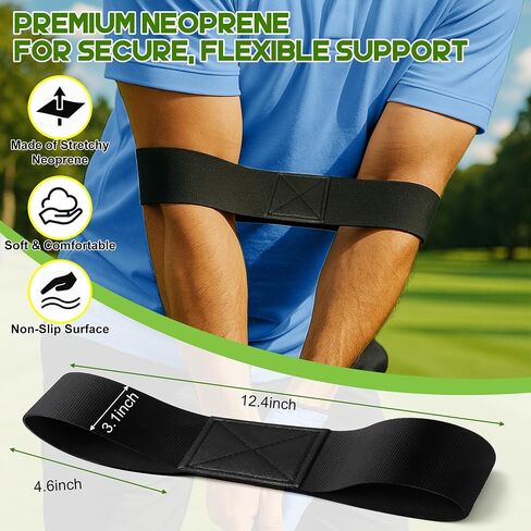 Golf Grip Trainer & Connection Band ، Club Grip Trainer Aid Ad Afft and Swing Crateging Arm Band Kit for Handed Handed Men Women Golfer Beginner Fix and Corbow Position in Kuwait