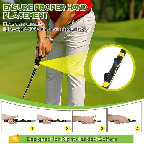 Golf Grip Trainer & Connection Band ، Club Grip Trainer Aid Ad Afft and Swing Crateging Arm Band Kit for Handed Handed Men Women Golfer Beginner Fix and Corbow Position in Kuwait