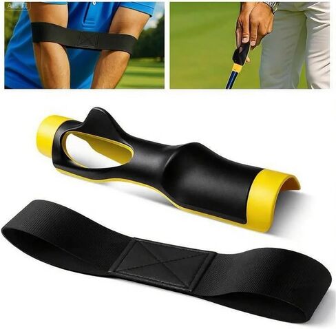Golf Grip Trainer & Connection Band ، Club Grip Trainer Aid Ad Afft and Swing Crateging Arm Band Kit for Handed Handed Men Women Golfer Beginner Fix and Corbow Position in Kuwait