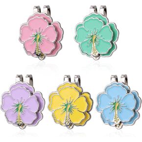 5pcs Magnetic Golf Ball Markers for Women, Stainless Steel Flower Golf Ball Marker Hat Clip for Women Hat Bag Decoration in Saudi Arabia