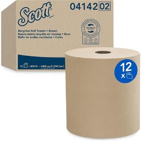 Scott Professional Universal 100 ٪ مناشف الورق الصلبة الألياف المعاد تدويرها ، الجزء الأكبر (56758) ، الجيوب الصلبة البالغة 1.5 '، جيوب الامتصاص ، مضغوطة ، بنية (6 لفات في 800' لكل منها ، 4،800 '/case) in Kuwait