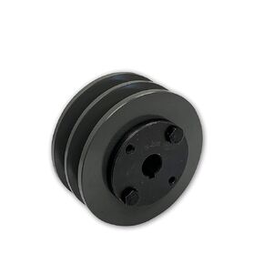 Double Groove 5.25" Cast Iron Electric Motor" H" Pulley/Sheave, Bushing Included, for 5/8" Top Width B/5L/BK/5LK Section V Belt, 2 Groove Pulley (5/8" Shaft / 0.625 Bore, 2BK55H) in Kuwait