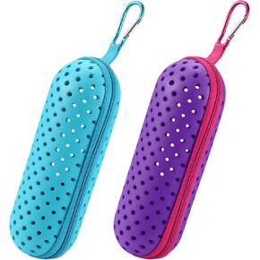 2pc swim Goggle Case for Swimming Awoggles ، و Silicone Protective Actions with Host Hole for Awoggles ، و Andired Colors Howns in Saudi Arabia