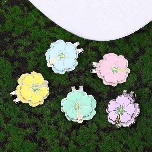 5pcs Magnetic Golf Ball Markers for Women, Stainless Steel Flower Golf Ball Marker Hat Clip for Women Hat Bag Decoration in Saudi Arabia