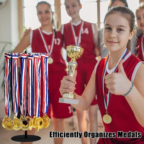 Tinsky Rotatable Race Hanger Display ، حامل ميداليات الطاولة ، حامل ميداليات مناسب لتشغيل كرة السلة الرياضية ماراثون جائزة الجمباز ، 45+ميداليات in Saudi Arabia