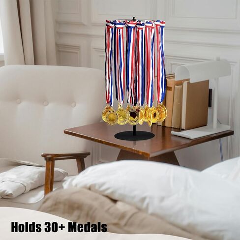 Tinsky Rotatable Race Hanger Display ، حامل ميداليات الطاولة ، حامل ميداليات مناسب لتشغيل كرة السلة الرياضية ماراثون جائزة الجمباز ، 45+ميداليات in Saudi Arabia