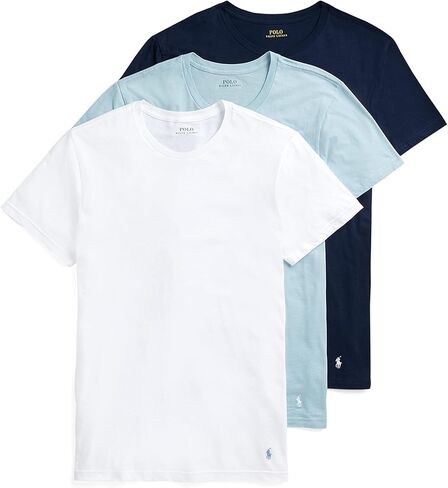 POLO Ralph Lauren Men's Classic Fit Cotton Crew Undershirt 3-Pack, Black/Red-3 Pack, 4X Big in Saudi Arabia