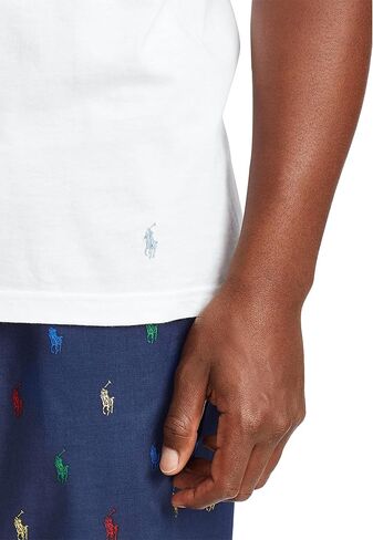 POLO Ralph Lauren Men's Classic Fit Cotton Crew Undershirt 3-Pack, Black/Red-3 Pack, 4X Big in Saudi Arabia