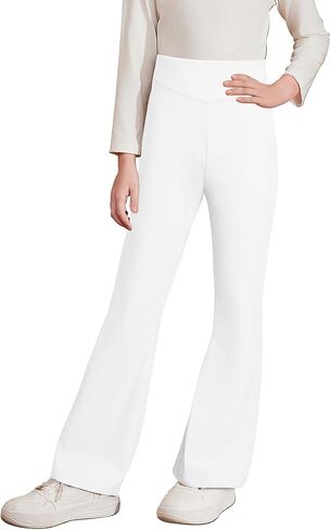 blibean Tween Girls Flare Leggings High Waisted Yoga Dance Pants with Pockets Size 6-15 Years in Saudi Arabia