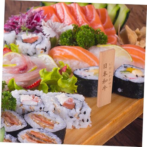 Cabilock Wooden Food Label Decorations Namese Food Name Tags Profet and Restaurant in Saudi Arabia