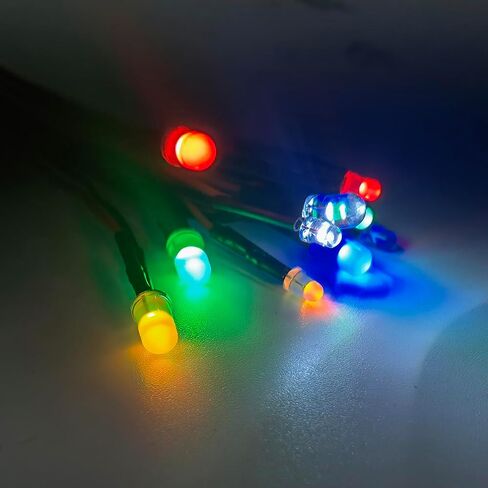 50pcs 12V LED مصابيح LED تنبعث منها الثنائيات ، مسبقا سلكية 7.9 بوصة DC 12 فولت 3 مم LED مجموعة متنوعة عدسة المنتشرة- أبيض أحمر صفراء مصابيح LED صغيرة الأزرق (3 مم 5 ألوان x10pcs/ 50pcs) in Kuwait