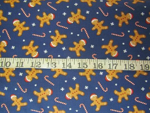 44 x 36 Christmas Gingerbread Dance Candy Canes on Green 100% Cotton Fabric by The Yard in Saudi Arabia