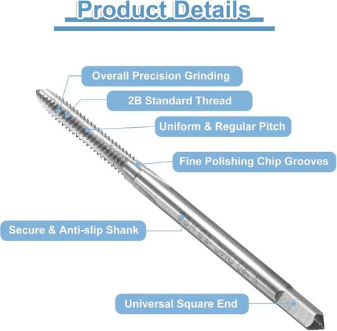 uxcell 4pcs Straight Flute Thread Tap, 2-56 UNC Screw Threading Tapping Tool Thread Milling Machine Taps, High-Speed Steel 6542 (HSS 6542) in Saudi Arabia