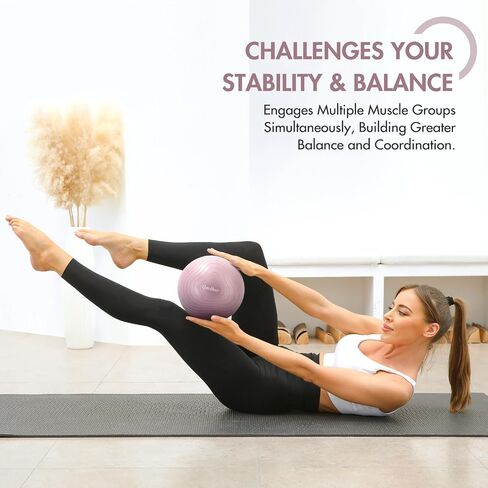 Pilates Ball 9 Inch Core Ball, Small Exercise Ball Between Knees for Physical Therapy, Small Yoga for Pilates, Yoga and Core Training, Fitness for Workout at Home Gym and Office in Saudi Arabia