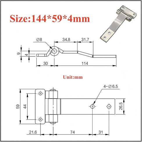T-Shape Door Hatch HingeContainer Hinge, 5.67"(144mm) Stainless Steel 304 Forged Truck Vehicle Hinge Marine Boat Hardware Counter Back Flap Hinges (2Pack) in Saudi Arabia