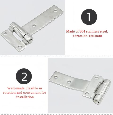 T-Shape Door Hatch HingeContainer Hinge, 5.67"(144mm) Stainless Steel 304 Forged Truck Vehicle Hinge Marine Boat Hardware Counter Back Flap Hinges (2Pack) in Saudi Arabia