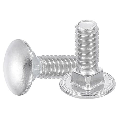 uxcell 20Pcs Carriage Bolts, 1/4"-20x3/4 Stainless Steel 18-8 (304) Round Head Square Neck Screws Bolt Screw for Fastening Accessories - Silver in Saudi Arabia