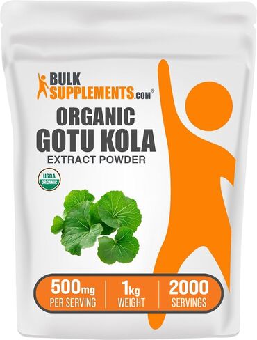 plksupplements.com Powder Organic Gotu Kola Extract - من Centella Asiatica Herb ، Gotu Kola Powder - ملحق الأعشاب ، خالي من الغلوتين ، 500 ملغ لكل وجبة ، 250 جرام (8.8 أوقية) (حزمة 1) in Saudi Arabia
