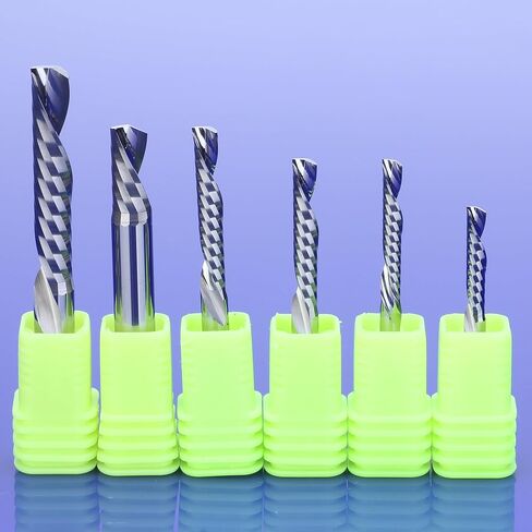 3.175/4/5/6/8mm Shank Left Spiral Milling Cutter Down Cut One Flute Router Bit CNC End Mill Carbide Milling Cutter(4x8x45L) in Kuwait