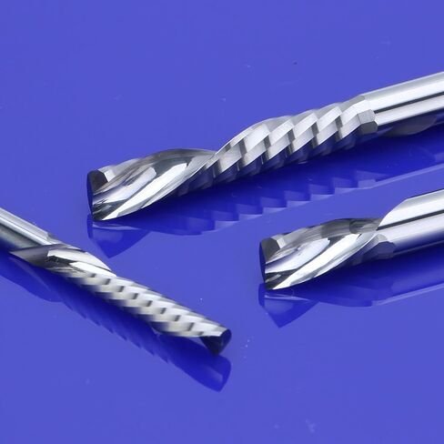 3.175/4/5/6/8mm Shank Left Spiral Milling Cutter Down Cut One Flute Router Bit CNC End Mill Carbide Milling Cutter(4x8x45L) in Kuwait
