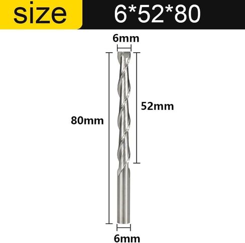 CNC Engraving Router Bit Flat Nose End Mill 2 Two Flutes Spiral Upcut Milling Cutter Tool Carbide Bits For Wood MDF PVC(6x42x70) in Kuwait