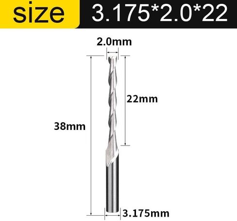 CNC Engraving Router Bit Flat Nose End Mill 2 Two Flutes Spiral Upcut Milling Cutter Tool Carbide Bits For Wood MDF PVC(6x42x70) in Kuwait