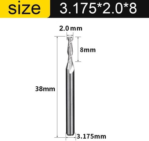 CNC Engraving Router Bit Flat Nose End Mill 2 Two Flutes Spiral Upcut Milling Cutter Tool Carbide Bits For Wood MDF PVC(6x42x70) in Kuwait