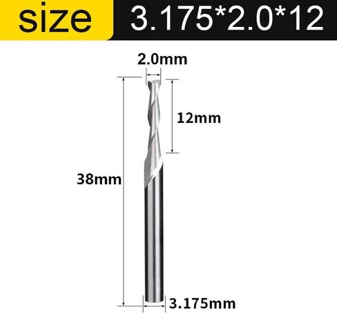 CNC Engraving Router Bit Flat Nose End Mill 2 Two Flutes Spiral Upcut Milling Cutter Tool Carbide Bits For Wood MDF PVC(6x42x70) in Kuwait