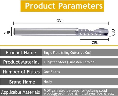 3.175/4/5/6/8/10/12MM سرق أعلى من المفرد المفرد المقطوع قطع CNC CNC Mill Carbide Bit for Acrylic PVC MDF Wood Board Milling Cutter (3.175x1.5x3x38l) in Saudi Arabia