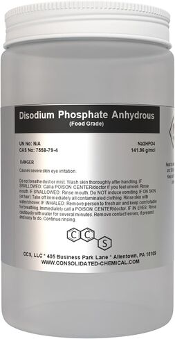 disodium phosphate اللامائية - درجة الغذاء | جودة متميزة للإضافات الغذائية ، المخازن المؤقتة ، ومثبتات الرقم الهيدروجيني (500 جرام) in Kuwait