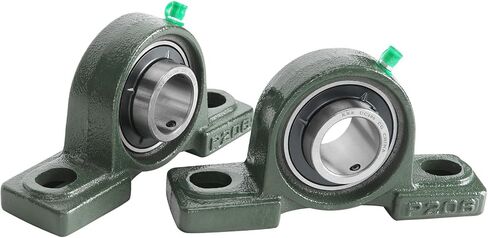 2PCS P206 BALLOW BLOCK BACK ، 1.2 ''/30 مم محامل كتلة وسادة مثبتة على الحافة ، محامل الصلب Chrome 1.2 بوصة - محاذاة ذاتية in Saudi Arabia