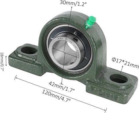 2PCS P206 BALLOW BLOCK BACK ، 1.2 ''/30 مم محامل كتلة وسادة مثبتة على الحافة ، محامل الصلب Chrome 1.2 بوصة - محاذاة ذاتية in Saudi Arabia