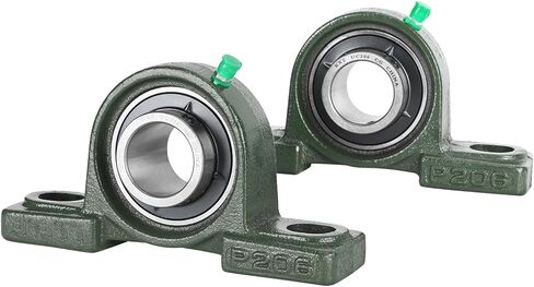 2PCS P206 BALLOW BLOCK BACK ، 1.2 ''/30 مم محامل كتلة وسادة مثبتة على الحافة ، محامل الصلب Chrome 1.2 بوصة - محاذاة ذاتية in Saudi Arabia